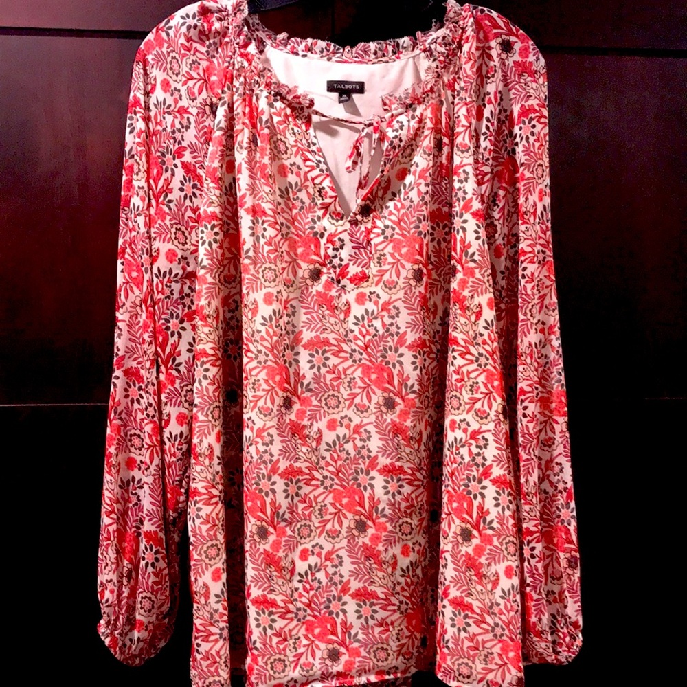 Coral and pink blouse